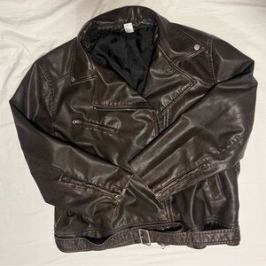 H&M Oversized Faux Leather Jacket